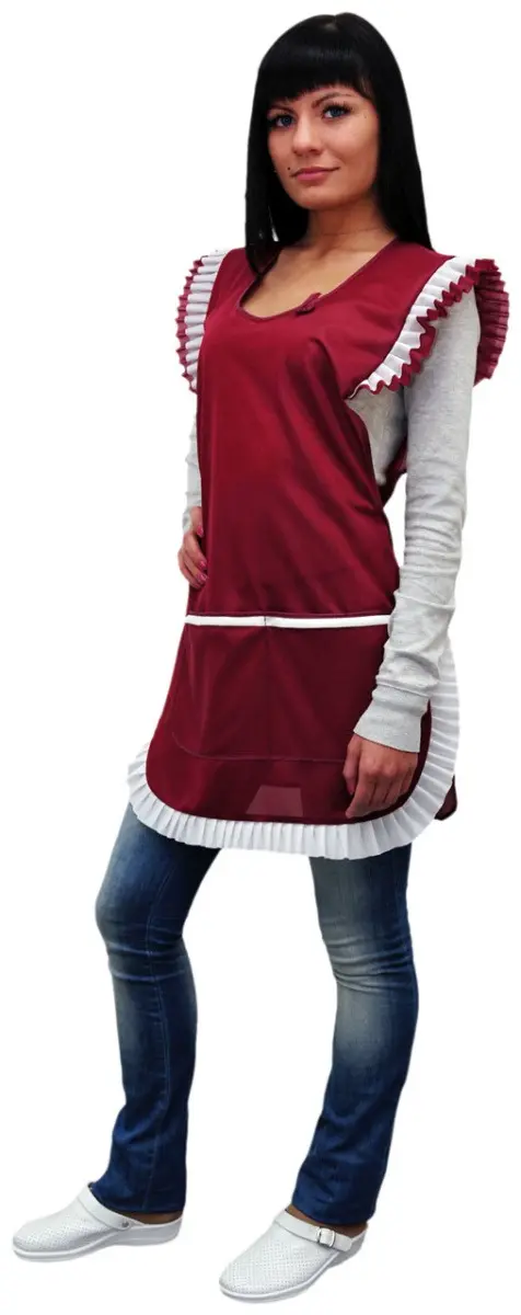 Фартук-сарафан нейлоновый (бордовый)