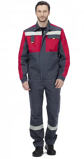 Костюм ТАЛЬ с БР (серый/красный)