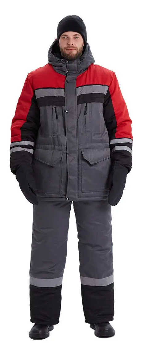 Костюм ЗИМНИК зимний с БР (т.серый/черный/красный)