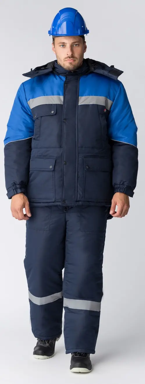 Костюм СИБЕР СОП CH зимний с ПК (т.синий/васильковый)
