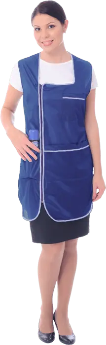 Халат ЗОЛУШКА женский нейлоновый на молнии (васильковый)