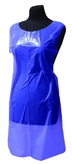 Фартук одноразовый полиэтиленовый 74x120см 20мкм (синий)