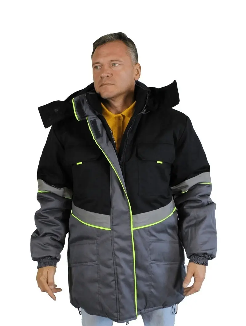 Куртка СЕВЕРНАЯ ШИРОТА зимняя (серый/черный)