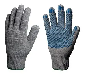 Перчатки СТАНДАРТ х/б с ПВХ ТОЧКА 10кл 116текс 10пар (серый)