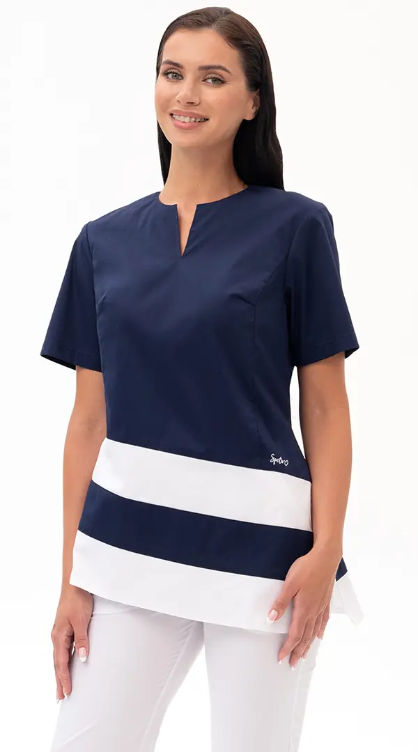 Блуза ЛИНА женская (синий/белый)