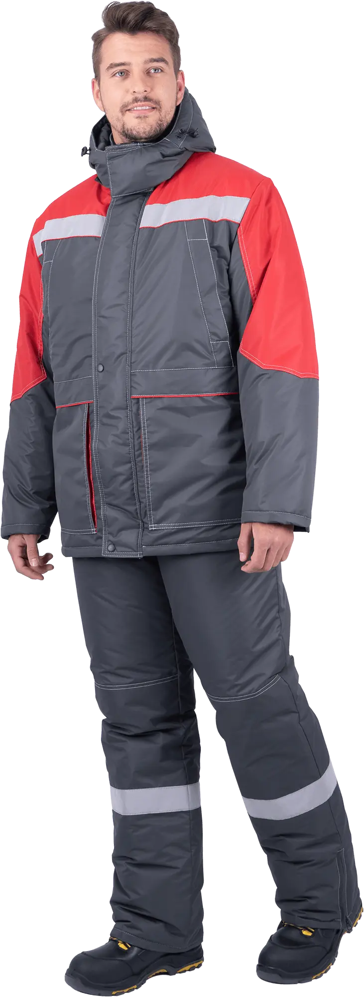 Костюм ЕНИСЕЙ зимний с ПК (серый/красный)