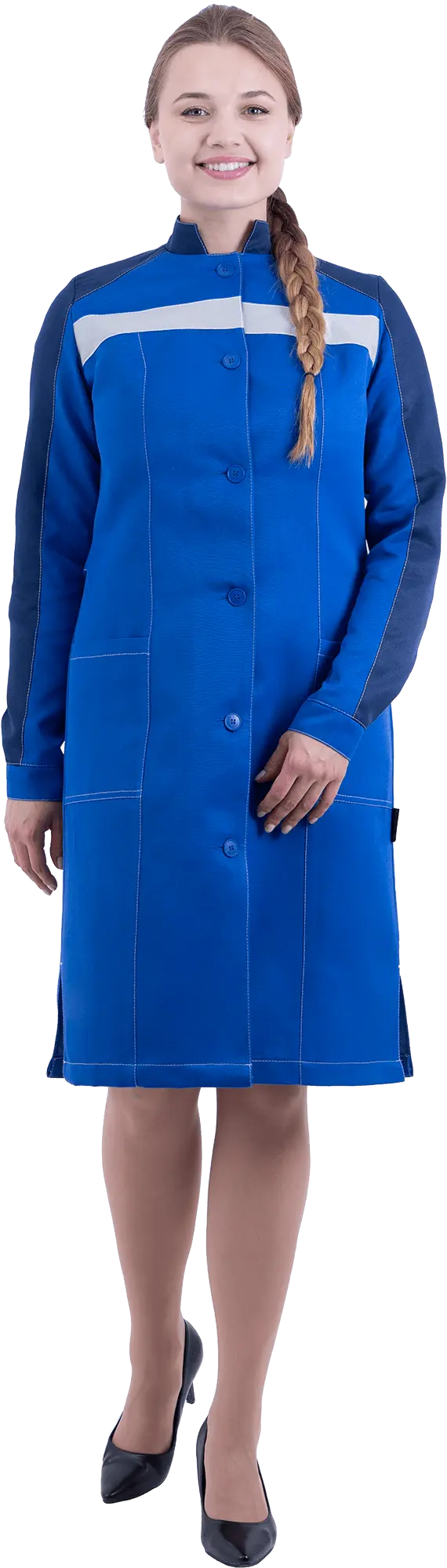 Халат РОУД женский (василек/т.синий)