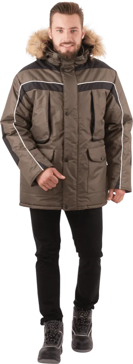 Куртка ДИКСОН зимняя (хаки/чёрный)