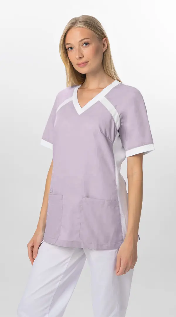 Блуза БЕРТИ женская (розовый/белый)