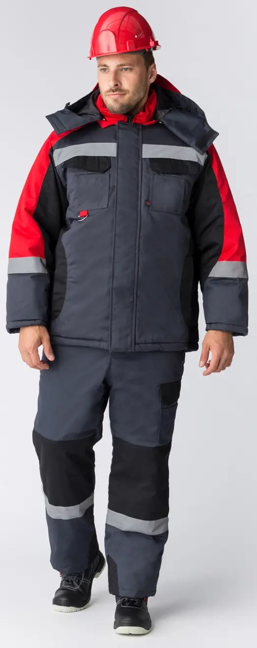 Костюм ФАВОРИТ-МЕГА IMP зимний с ПК (серый/черный/красный)