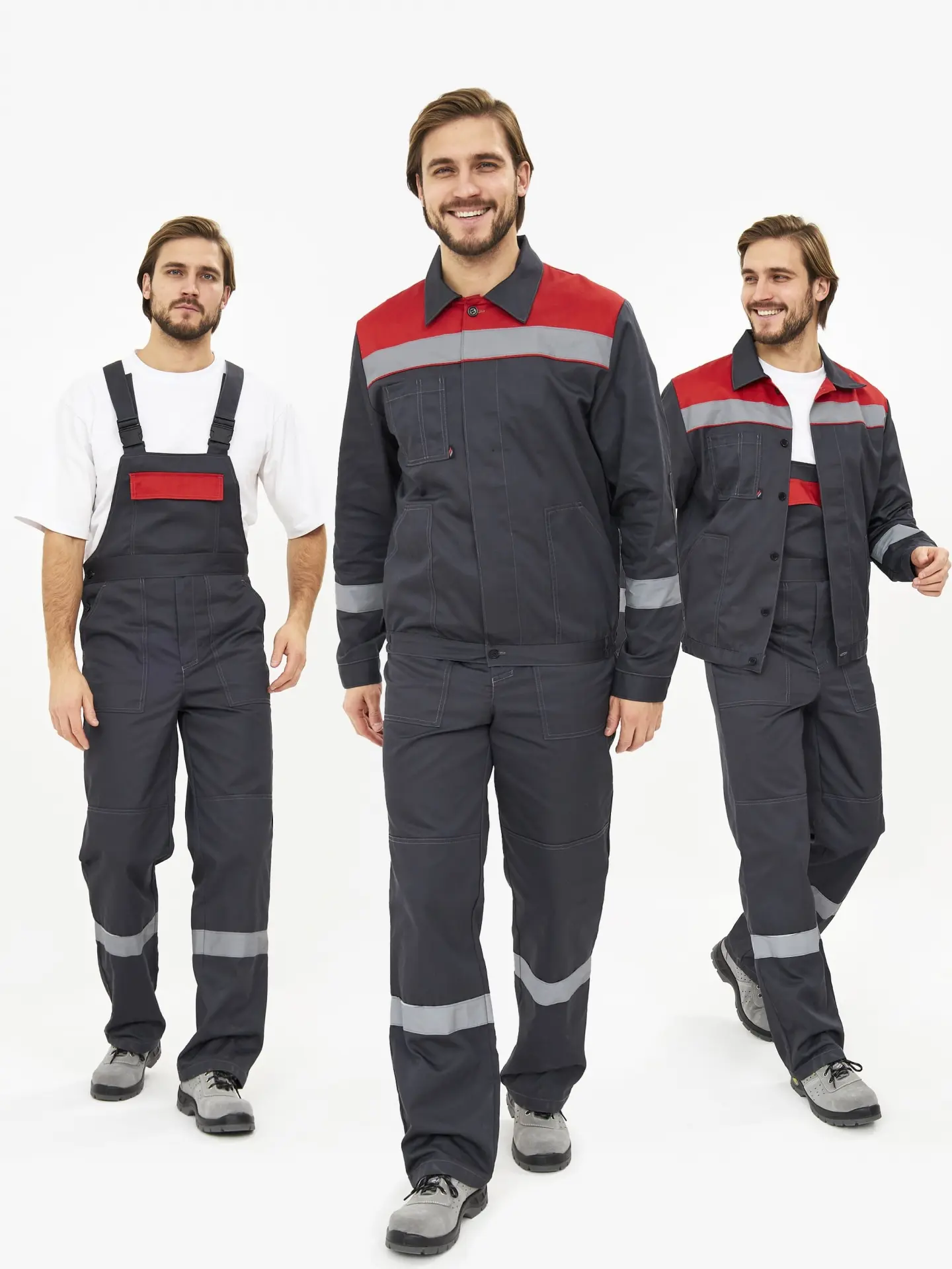 Костюм ЛИГОР-2 ПРЕМИУМ СОП с ПК (т.серый/красный)