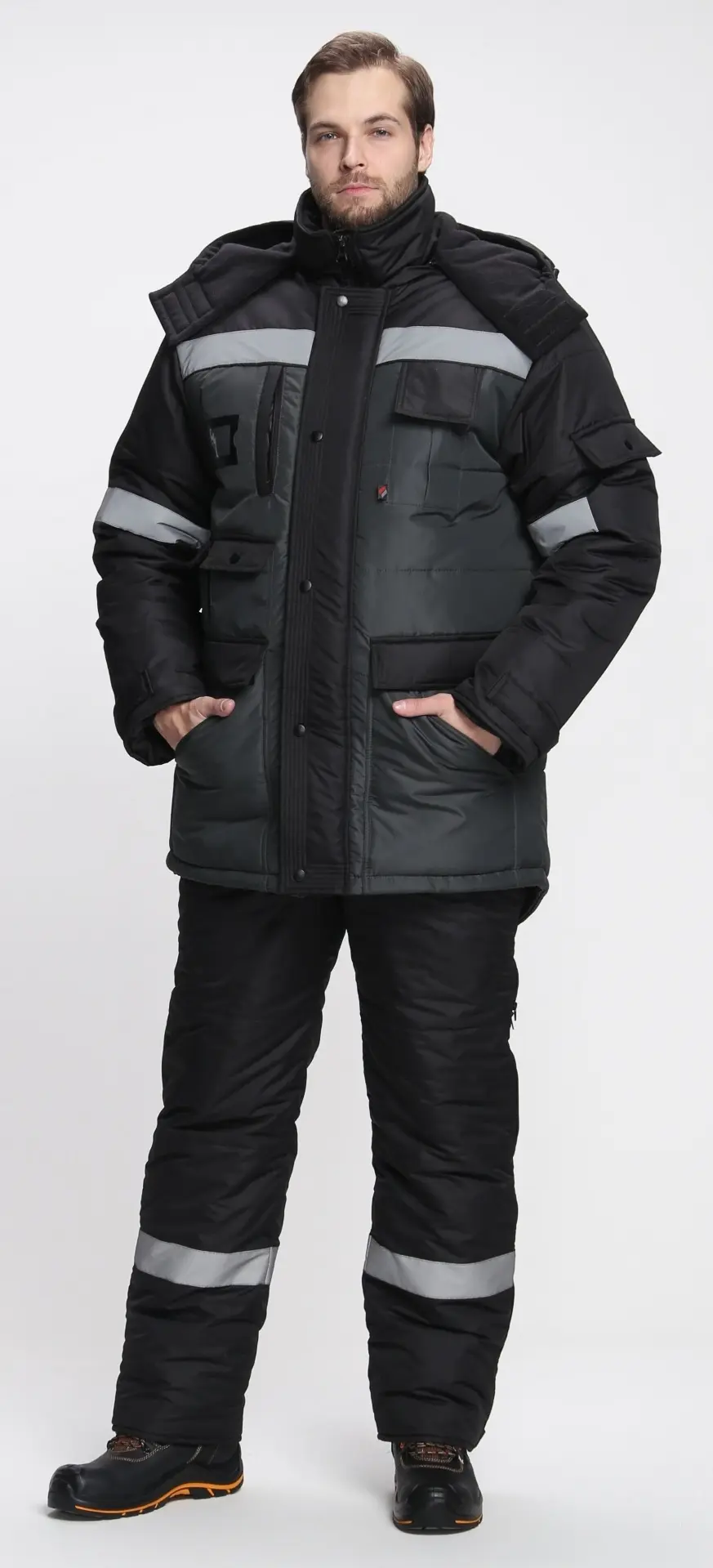 Костюм БЕРКУТ СОП CH зимний с ПК (черный/т.серый)