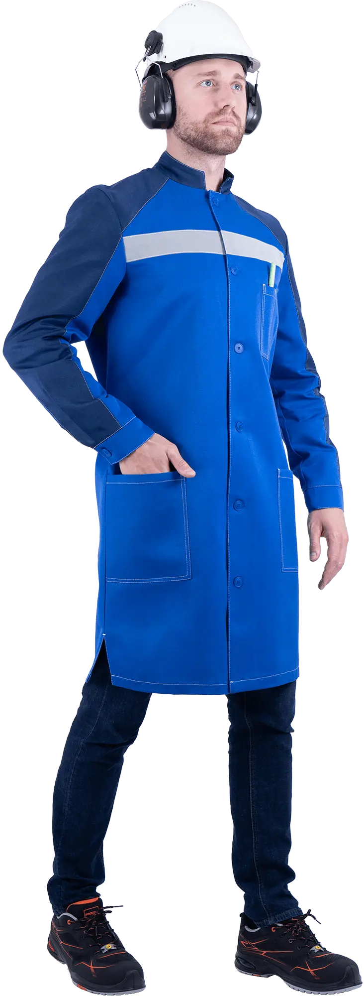 Халат РОУД (василек/т.синий)