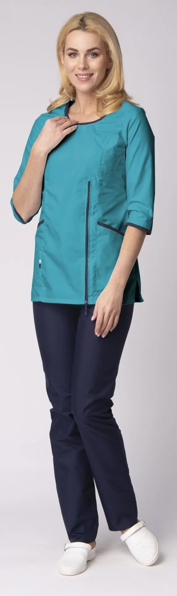 Костюм ВОЯЖ женский с БР (св.бирюзовый/т.синий)