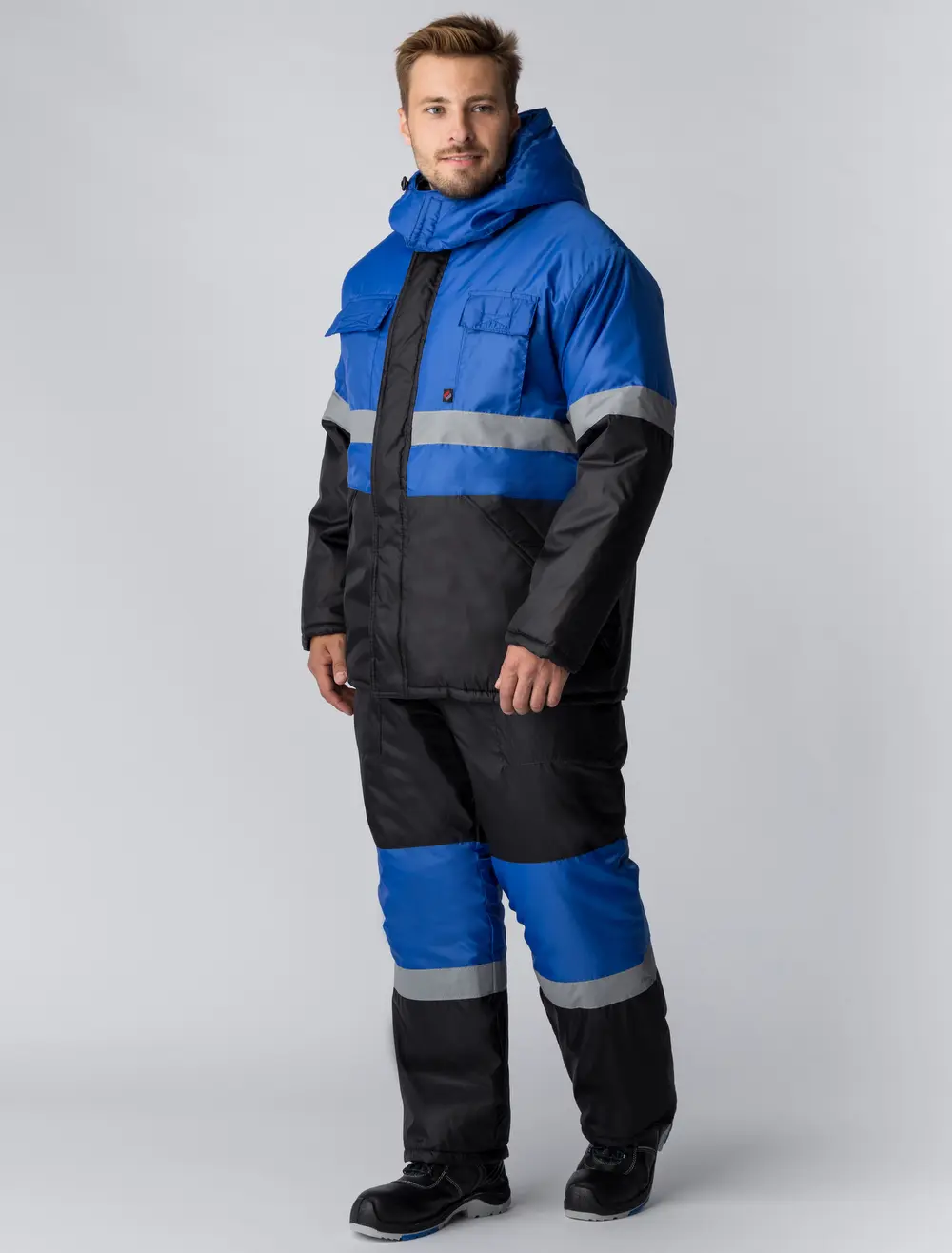 Костюм ПРОФИ зимний с ПК (васильковый/черный)