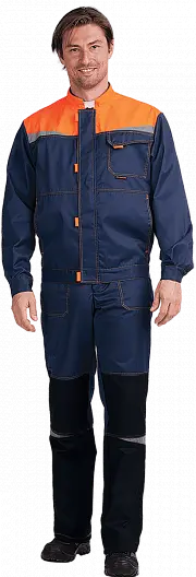 Костюм КМ-10 ЛЮКС с ПК (т.синий/оранжевый)