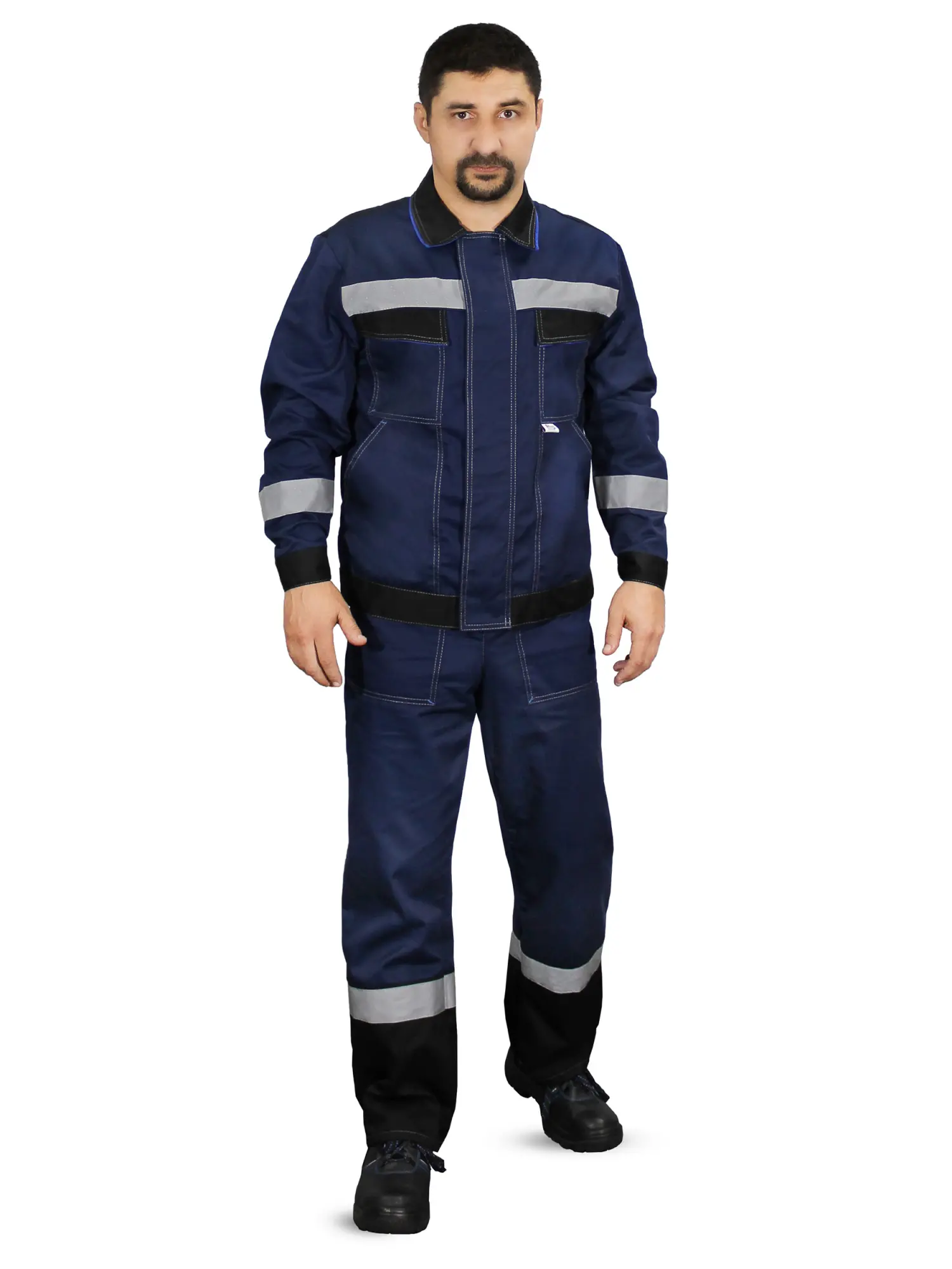 Костюм СИСТЕМА с СОП с ПК (т.синий/чёрный/василёк)