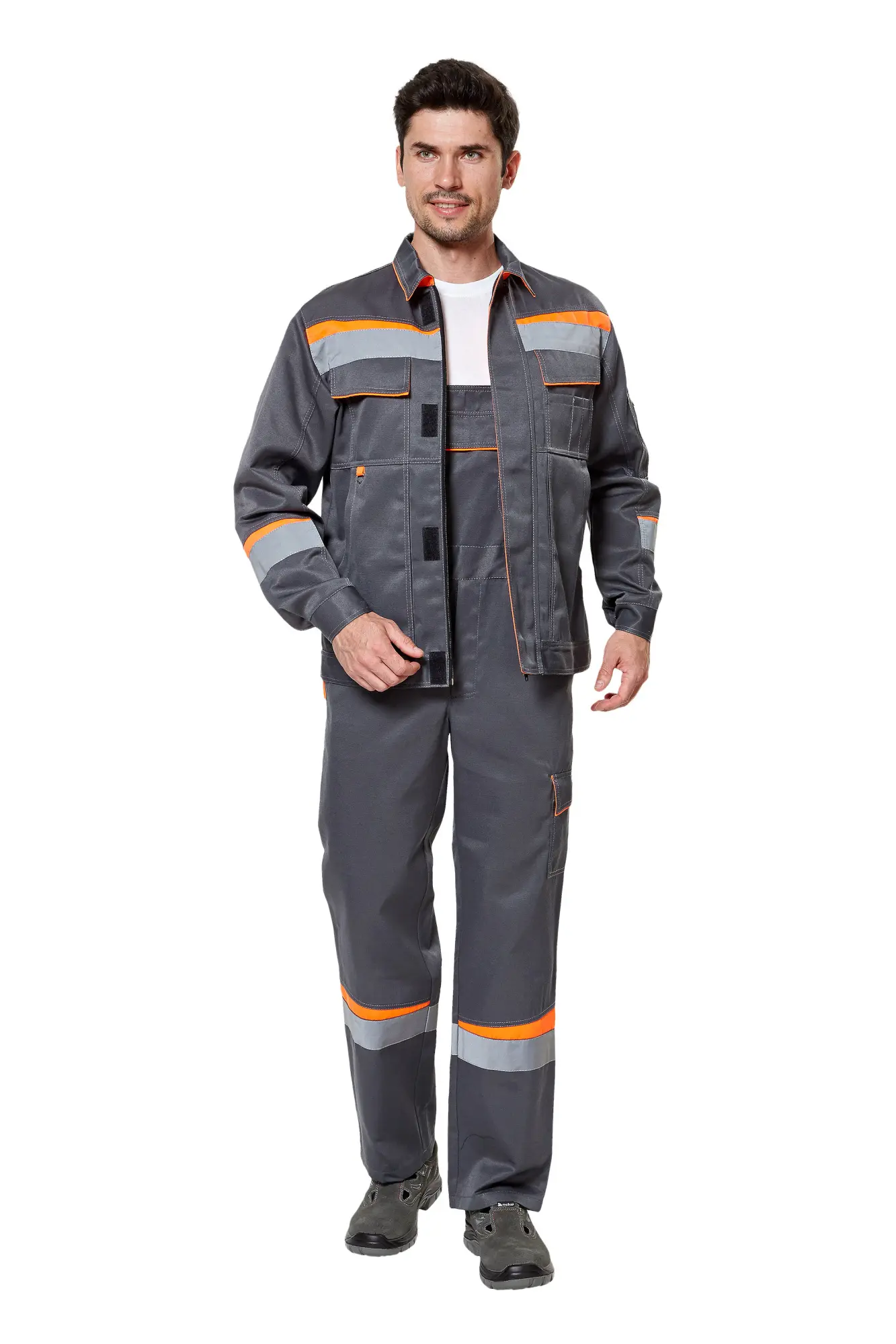 Костюм КОМФОРТ 2 с ПК (серый/оранжевый)