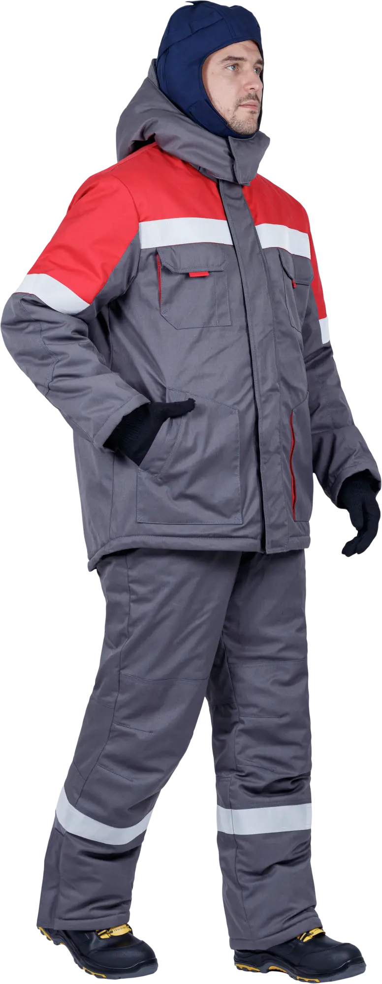 Костюм ЭЛЕКТРОСТОП ТЕРМО ЗЭТВ 62.5 зимний с БР (серый/красный)